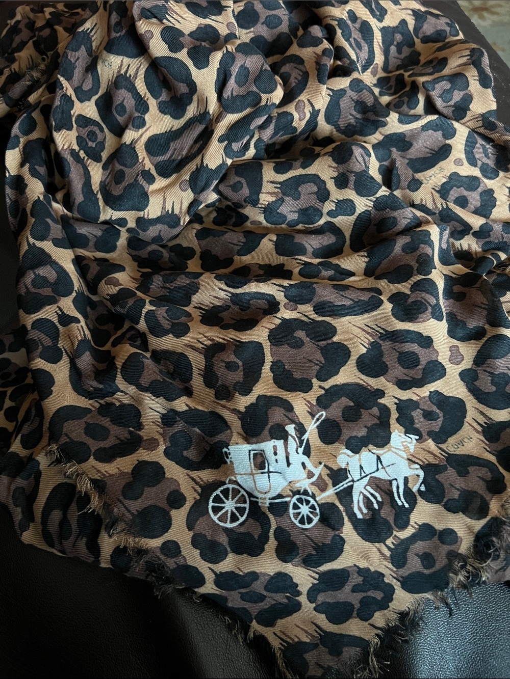 Coach Leopard-Print Signature Wrap in Brown and Black